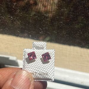 Pink Square Stud Earrings